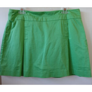 Herman Geist Skirt Womens 12 Green Mini Pleated Skort Tennis Prep Golf Stretch